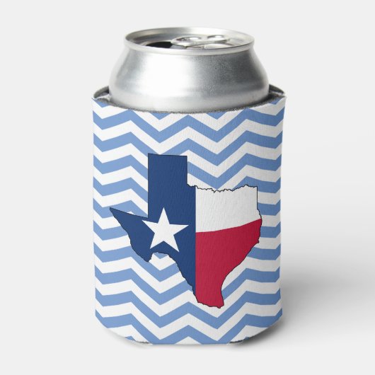 Texas Flag Karte Lonestar Staat Zickzack Texan Dosenkühler (Kanne Vorderseite)