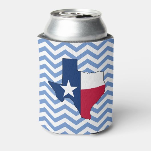Texas Flag Karte Lonestar Staat Zickzack Texan Dosenkühler (Kanne Rückseite)