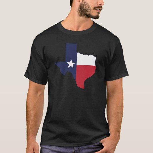Texas Flag Karte Männerschwarz T-Shirt (Vorderseite)
