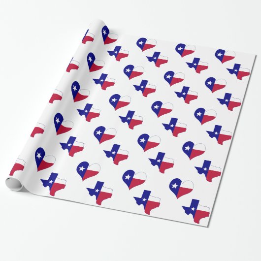 Texas Flag Karte mit Herz Geschenkpapier (Ungerollt)