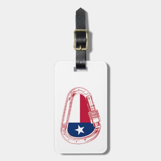 Texas Flag Kletterer Carabiner Gepäckanhänger (Vorderseite vertikal)