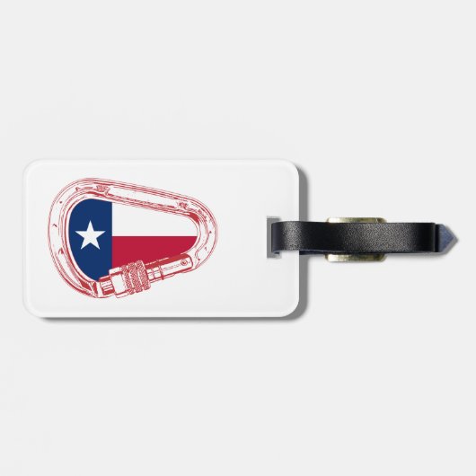 Texas Flag Kletterer Carabiner Gepäckanhänger (Rückseite horizontal)