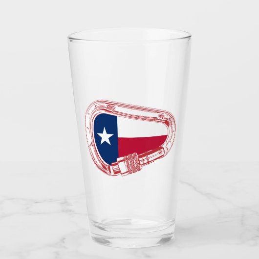 Texas Flag Kletterer Carabiner Glas (Vorderseite)