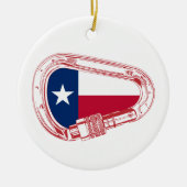 Texas Flag Kletterer Carabiner Keramik Ornament (Vorne)