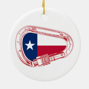 Texas Flag Kletterer Carabiner Keramik Ornament