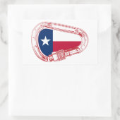 Texas Flag Kletterer Carabiner Rechteckiger Aufkleber (Tasche)