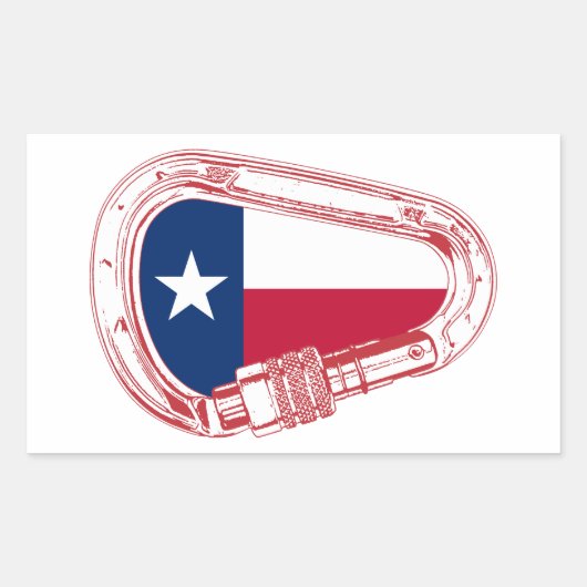 Texas Flag Kletterer Carabiner Rechteckiger Aufkleber (Vorderseite)