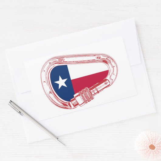 Texas Flag Kletterer Carabiner Rechteckiger Aufkleber (Umschlag)
