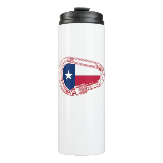 Texas Flag Kletterer Carabiner Thermosbecher (Vorderseite)