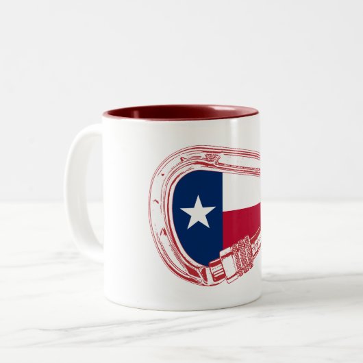 Texas Flag Kletterer Carabiner Zweifarbige Tasse (Vorderseite Links)