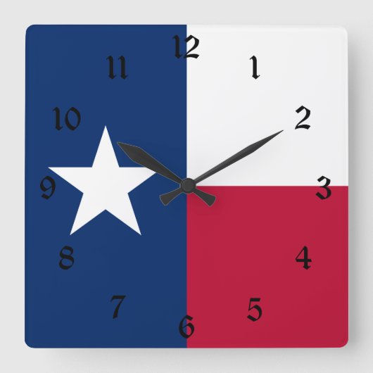 Texas Flag: Langorne, der texanische einstündige S Quadratische Wanduhr (Vorderseite)