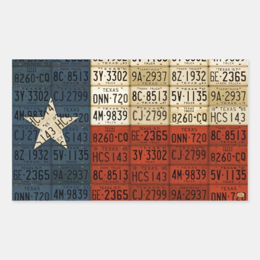 Texas Flag Lizenzschild Art Lone Star Aufkleber (Vorderseite)
