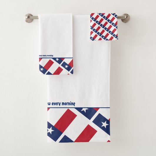 TEXAS FLAG Lone Star Personalisierte Schrift WEISS Badhandtuch Set (Insitu)