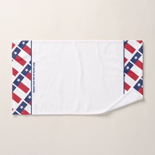 TEXAS FLAG Lone Star Personalisierte Schrift WEISS Badhandtuch Set (Handtuch)