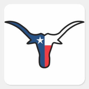Texas Flag Longhorn Quadratischer Aufkleber