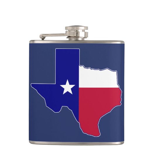 Texas Flag Map Flachmann (Vorderseite)
