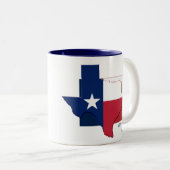 TEXAS FLAG MAP Gott segne angepasste Schrift Zweifarbige Tasse (VorderseiteRechts)