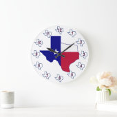 Texas Flag Map Große Wanduhr (Zuhause)