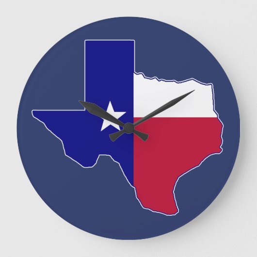 Texas Flag Map Große Wanduhr (Vorderseite)