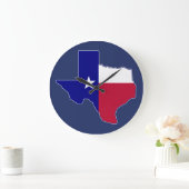 Texas Flag Map Große Wanduhr (Zuhause)