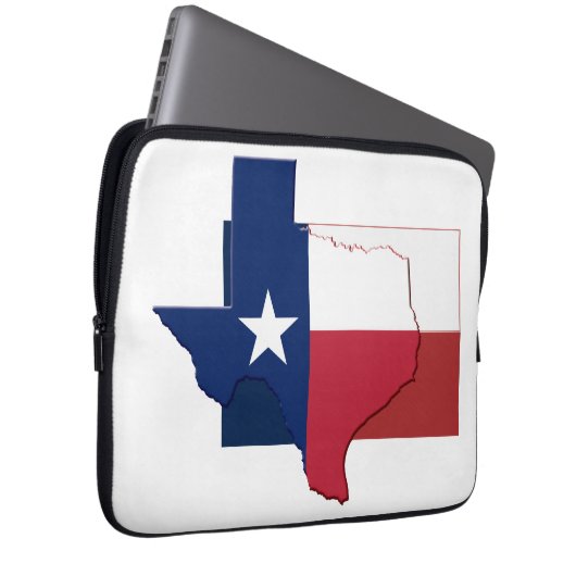 TEXAS Flag Map Patriotic Computer Laptopschutzhülle (Vorne Rechts)