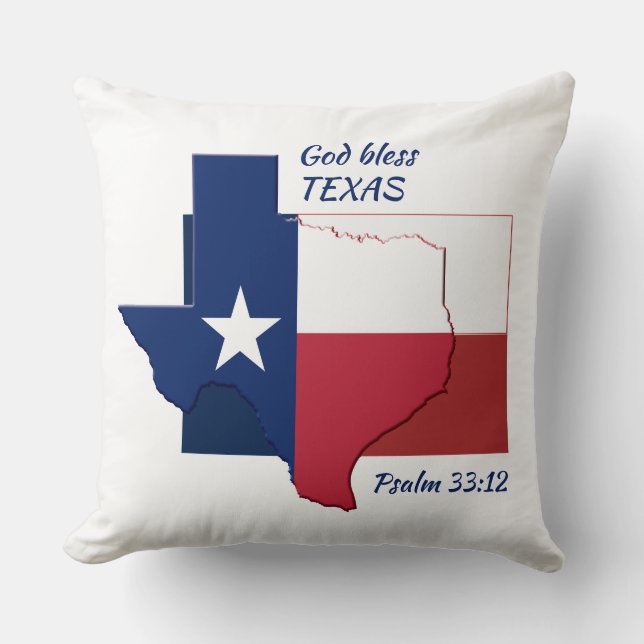 TEXAS FLAG MAP Patriotic Scripting Custom Kissen (Vorderseite)