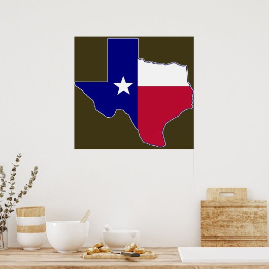 Texas Flag Map Poster (Küche)