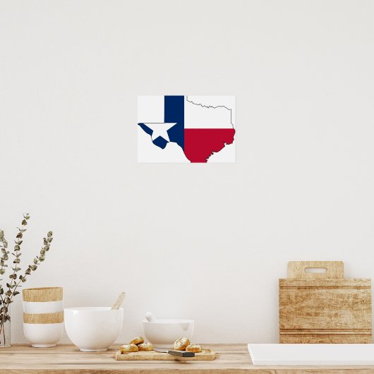 Texas Flag Map Poster (Küche)