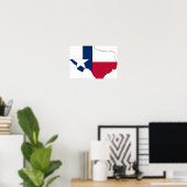 Texas Flag Map Poster (Heimbüro)