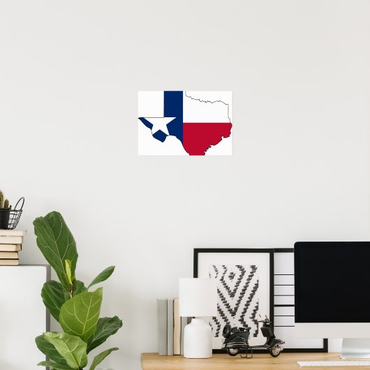 Texas Flag Map Poster (Heimbüro)