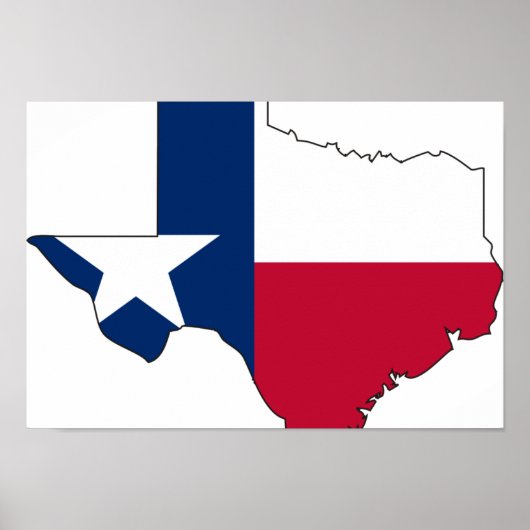 Texas Flag Map Poster (Vorne)
