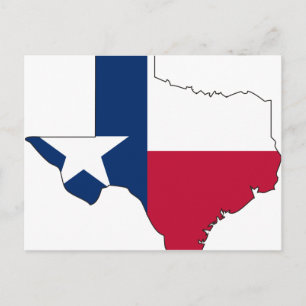Texas Flag Map Postkarte