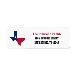 Texas Flag Map Rücksendeadressen-Aufkleber