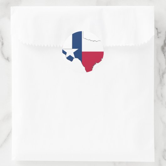 Texas Flag Map Runder Aufkleber (Tasche)