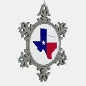 Texas Flag Map Schneeflocken Zinn-Ornament (Links)