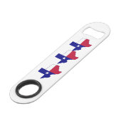 Texas Flag Map Speed Flaschenöffner (Rückseite Schrägansicht)