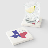 Texas Flag Map Steinuntersetzer (Seitenansicht)
