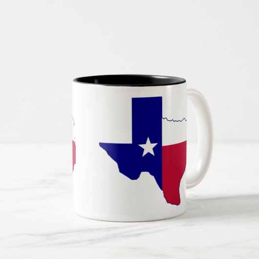 Texas Flag Map Zweifarbige Tasse (VorderseiteRechts)