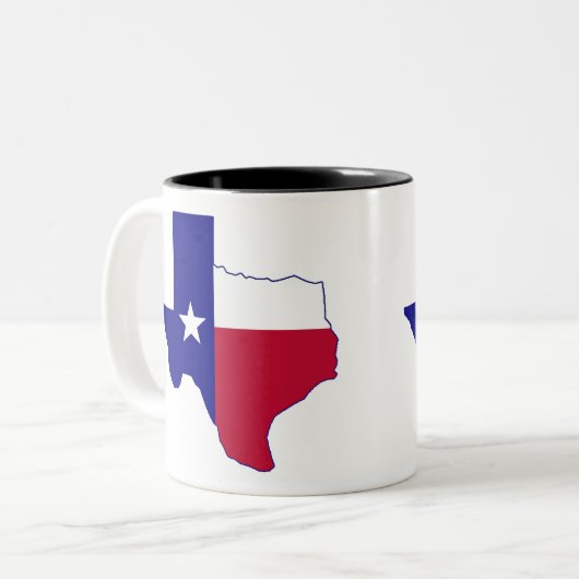 Texas Flag Map Zweifarbige Tasse (Vorderseite Links)
