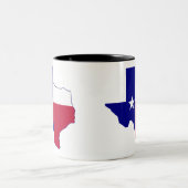 Texas Flag Map Zweifarbige Tasse (Mittel)