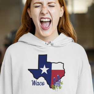 Texas-Flag mit Staat Blume Bluebonnet Custom Hoodie