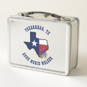 Texas-Flag mit Staat Blume Bluebonnet Custom Metall Brotdose (Rückseite)