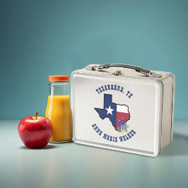 Texas-Flag mit Staat Blume Bluebonnet Custom Metall Brotdose