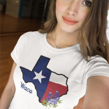 Texas-Flag mit Staat Blume Bluebonnet Custom