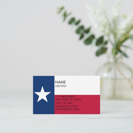 Texas Flag Modern Visitenkarte (Stehend Vorderseite)