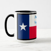 Texas Flag & Port Isabel Leuchtturm auf schwarz Tasse (Links)