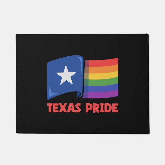 Texas Flag Regenbogen Design für stolze LGBT+ Texa Fußmatte (Vorderseite)
