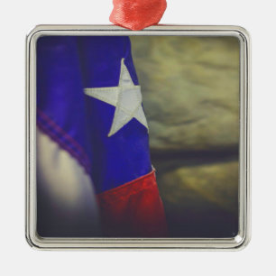 Texas Flag Rustic Lone Star Staat USA Ornament Aus Metall