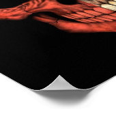 Texas Flag Skull auf Schwarz Poster (Ecke)