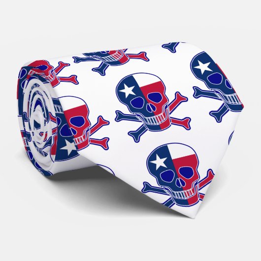 Texas Flag Skull Krawatte (Gerollt)
